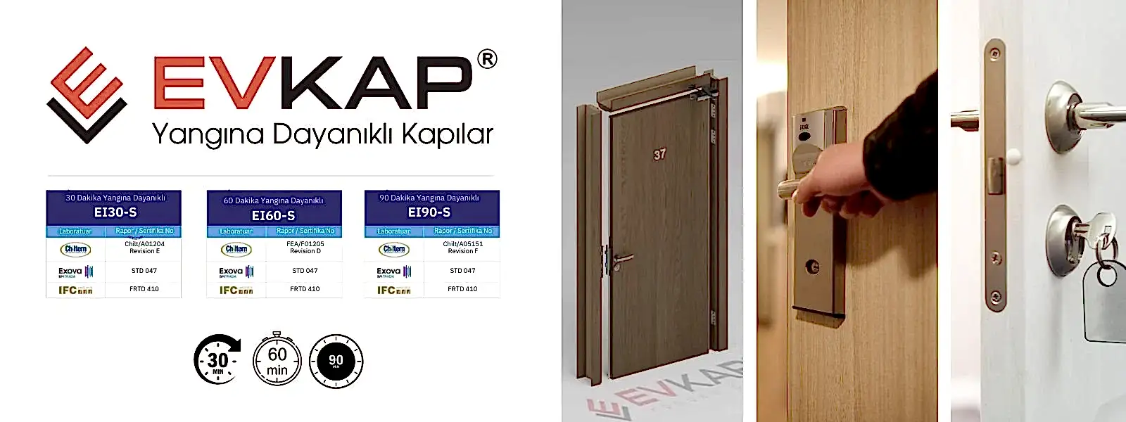 Yangına dayanıklı ahşap kapı