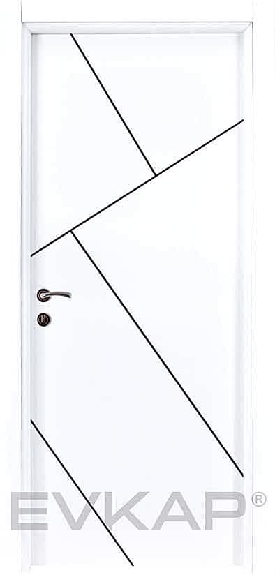 220 Beyaz Siyah Fuga Melamin Kapı