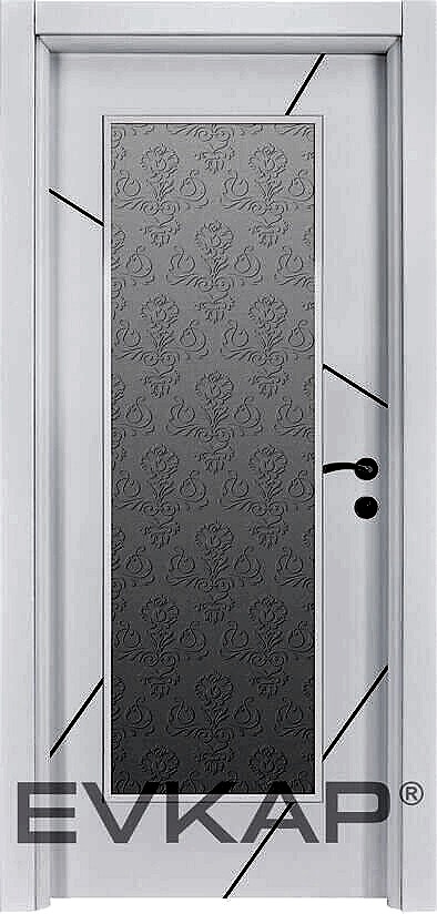 221 Beyaz Siyah Fuga Melamin Kapı