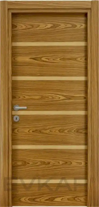 K-12 Hareli Teak Ahşap Kapı