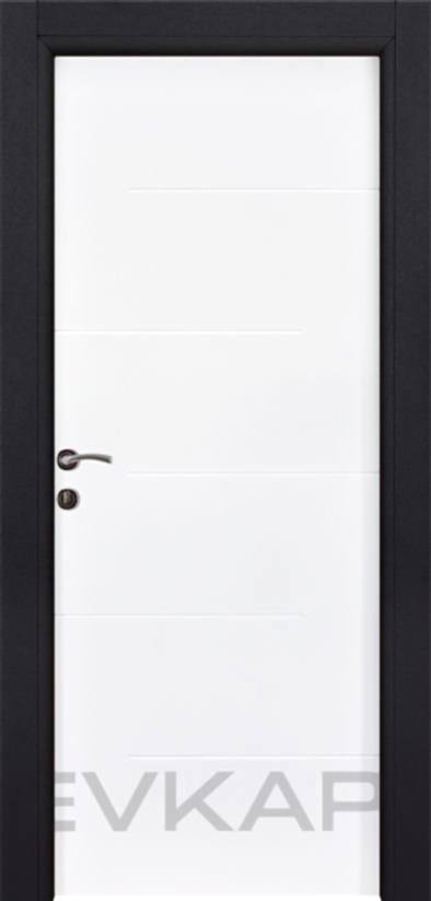 PVC-180 Saten Beyaz Antrasit Pvc Kapı